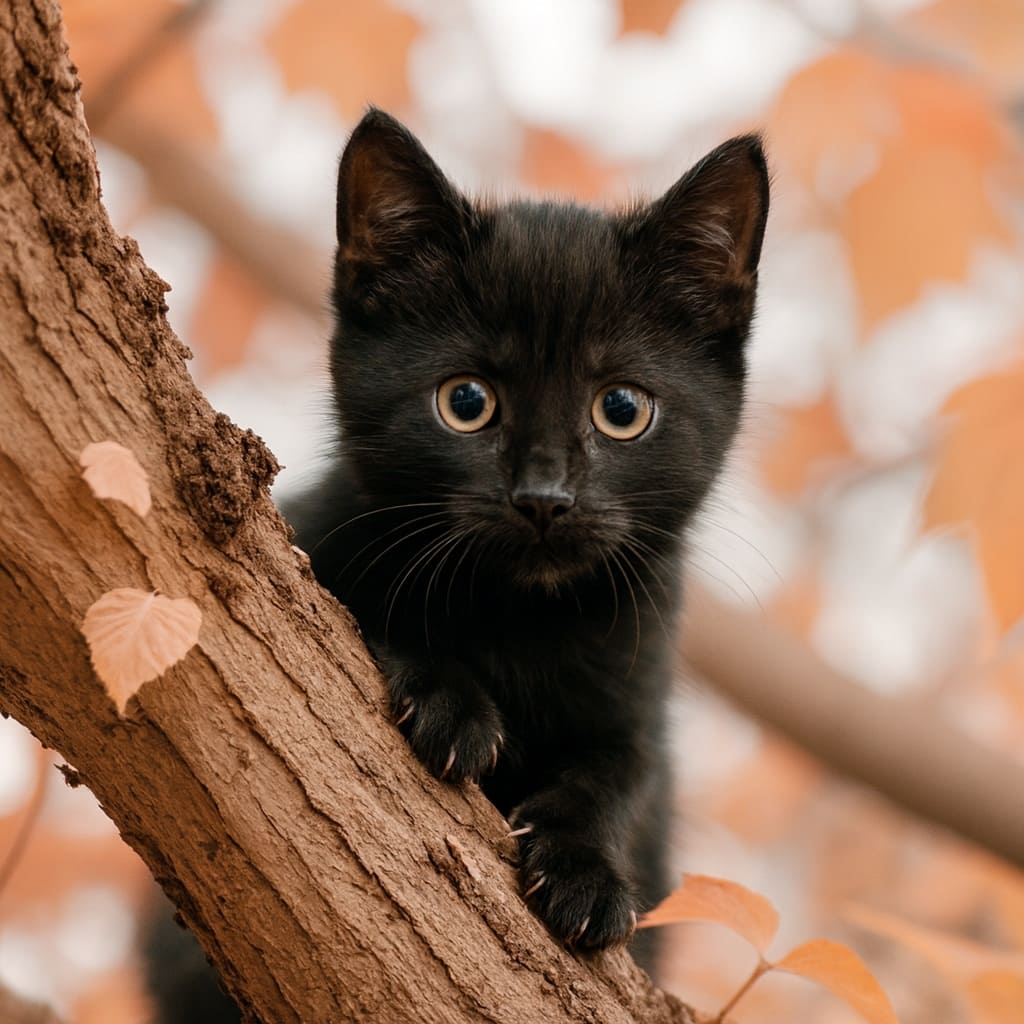 Черный котенок по имени Светик